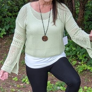 LC Lauren Conrad Light Green Knit Sweater